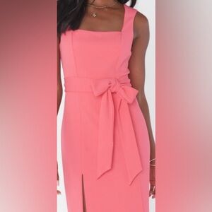 NWOT- Show me‎ your Mumu Bridesmaid Sash in Flamingo Pink Stretch